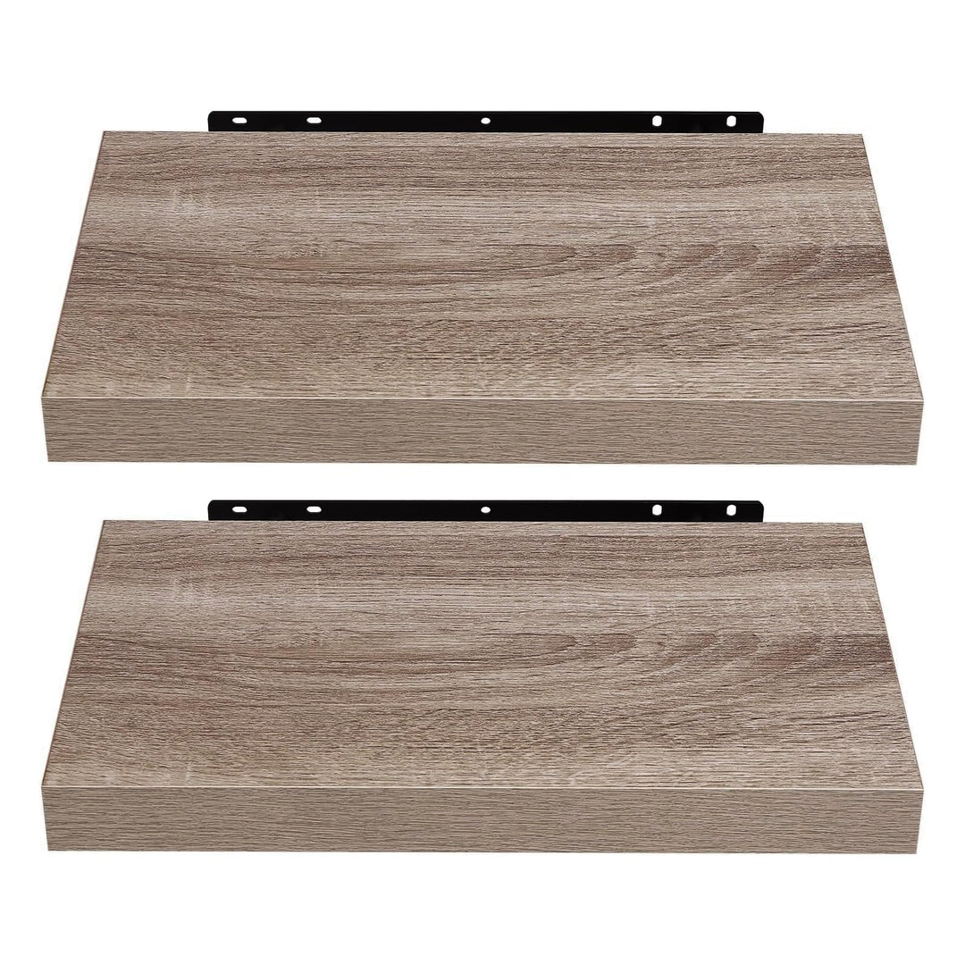 EUGAD Wandregal Wandboard 2er Set Hängeregal Holz Board Modern Eiche Gelb 25x23x3,8cm 0112QJ-2 Eiche