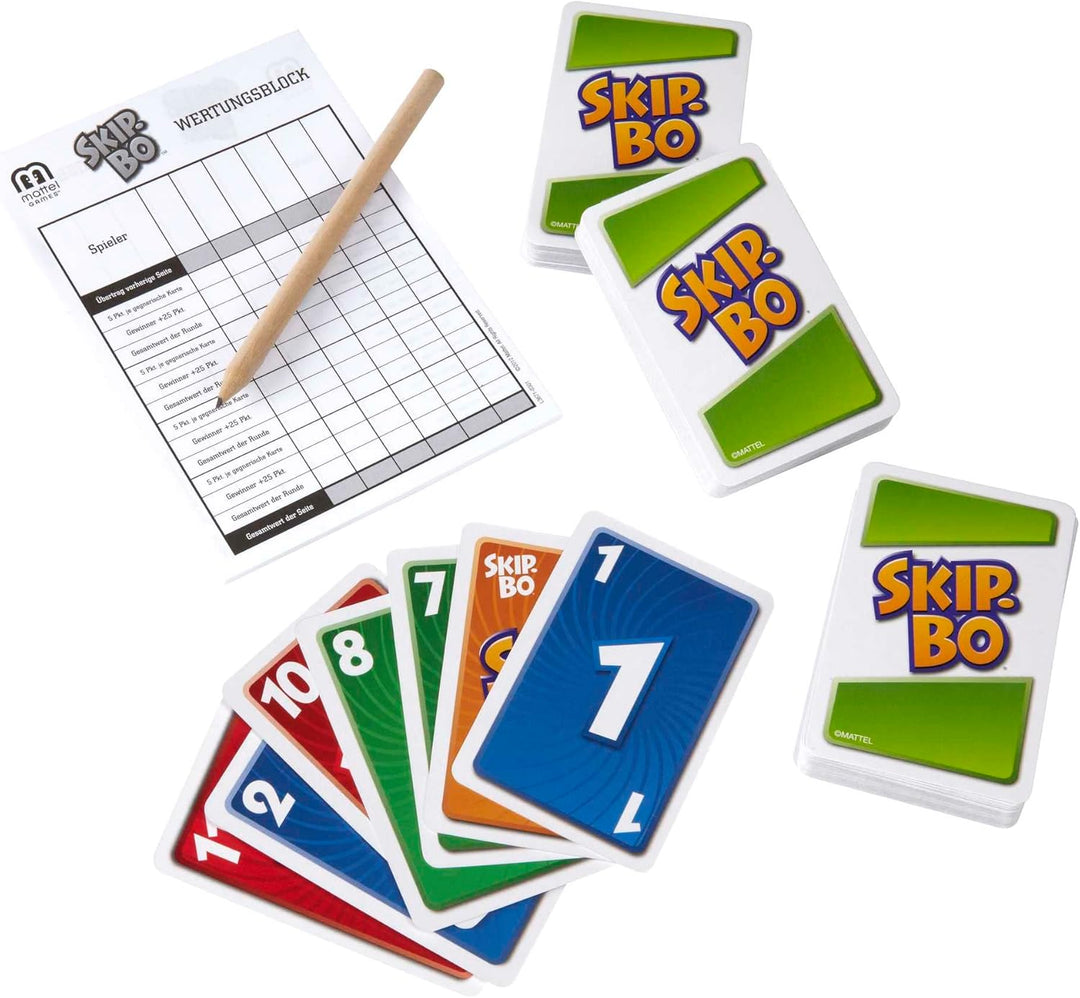 Mattel Games Skip-BO Deluxe, in Metallbox, Kartenspiele für die Familie, Perfekt als Kinderspiel, Re