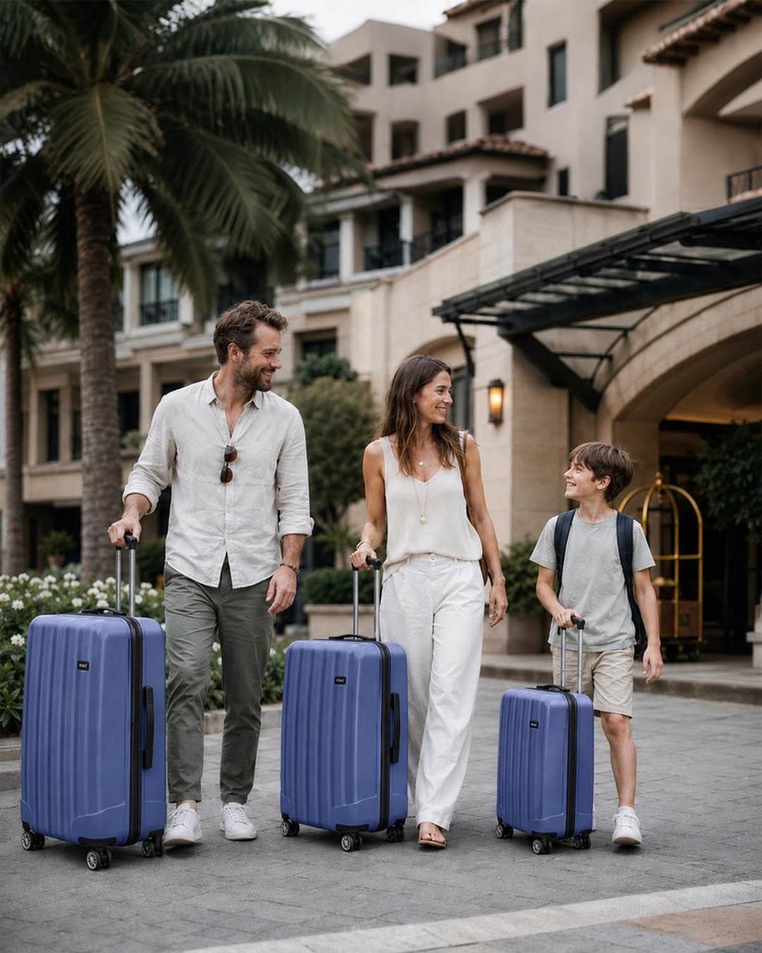 KONO Zwillingsrollen Hartschale ABS Koffer Trolley Reisekoffer Rollkoffer Handgepäck (Dunkelblau, M)