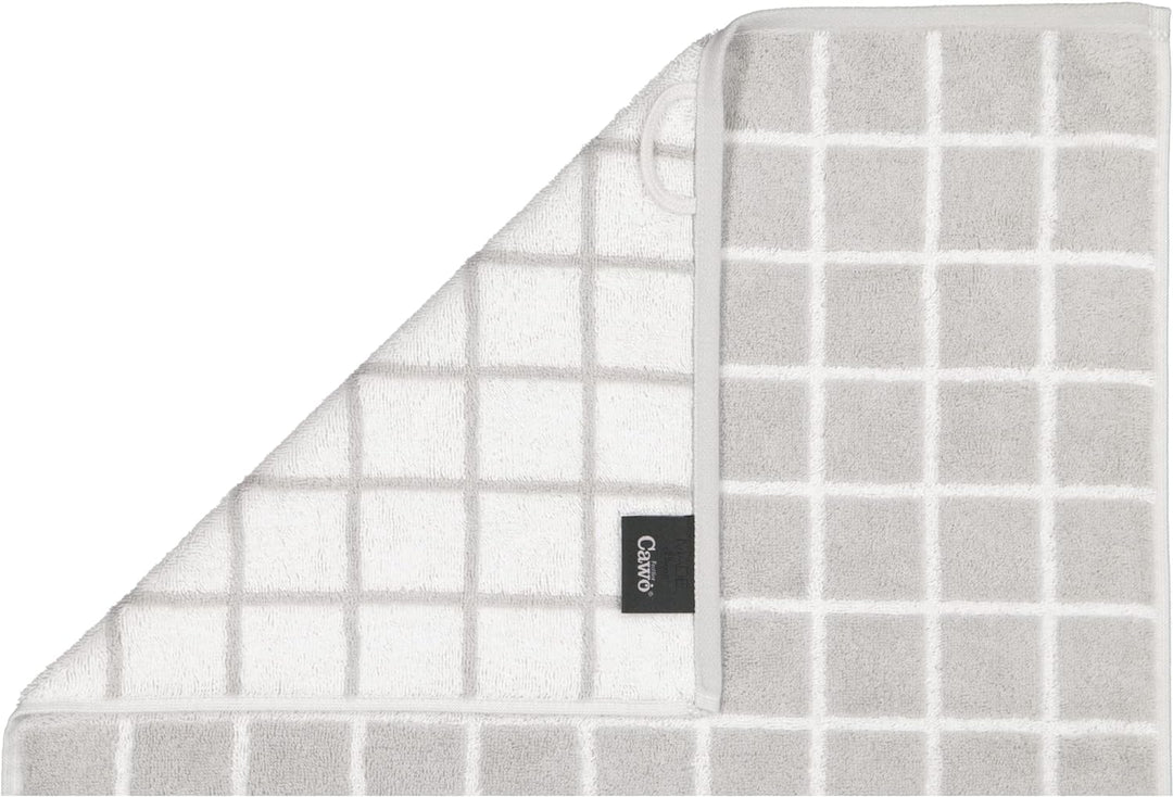 CAWÖ Home Handtücher Zoom Karo 123 Platin - 76 Saunatuch 80x200 cm, Saunatuch 80x200 cm