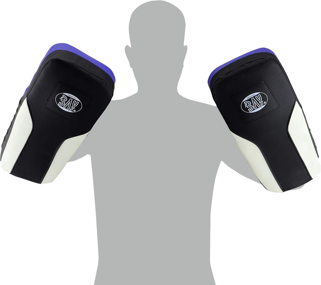 BAY LEDER PRO TECH Arm-Pratzen, Handpratzen, Armschlagpolster, vorgekrümmt, schwarz, Pratzen, krumm,