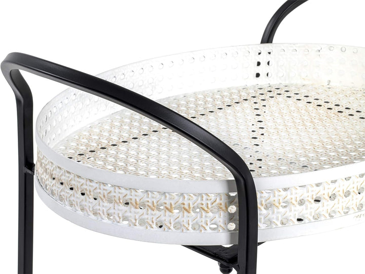 HAKU Möbel Servierwagen, Metall, schwarz-creme, B 60 x T 40 x H 70 cm 60 x 40 x 70 cm, 60 x 40 x 70