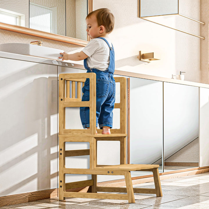 COSYLAND Lernturm ab 1 Jahr & 2 Jahre – Montessori Lernturm für Kinder – Sicherer Learning Tower & T