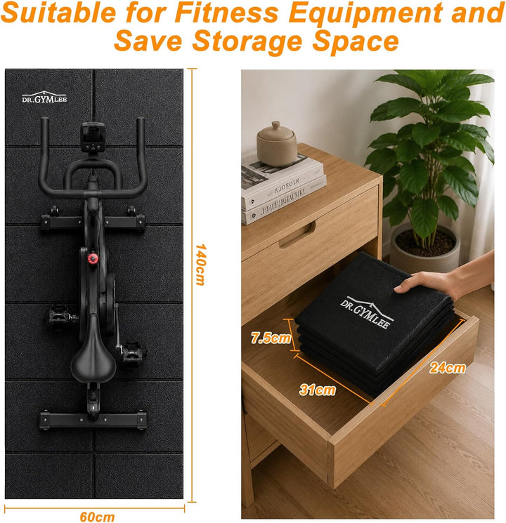 Walking Pad & Laufbandmatte, rutschfester Bodenschutz mit Geräuschdämmung, faltbare Matte aus hochdi