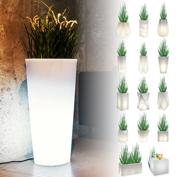 Monumo®️ Leuchtender Blumentopf Gross 80 cm x ⌀40 cm | geeignet für Haus, Büro, Garten, Patio, Hotel
