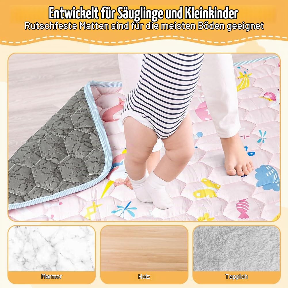 Baby Spielmatte, 127x127 cm Baby Krabbelmatte, Baby Faltbare Spielmatte, Krabbeldecke für Baby, Klei