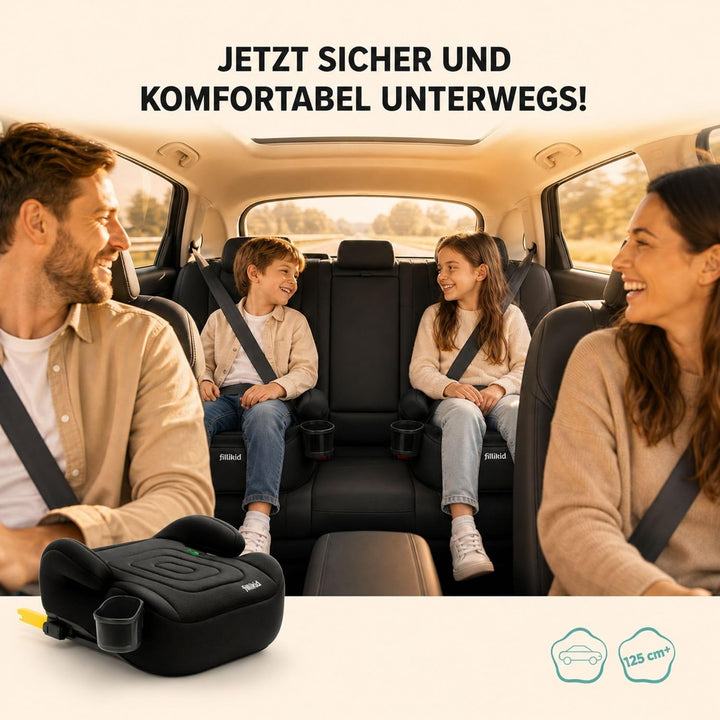 Fillikid Kinder Sitzerhöhung mit Isofix i-size Exklusiv | Auto Kinder Sitzerhöhung mit verlängerbare
