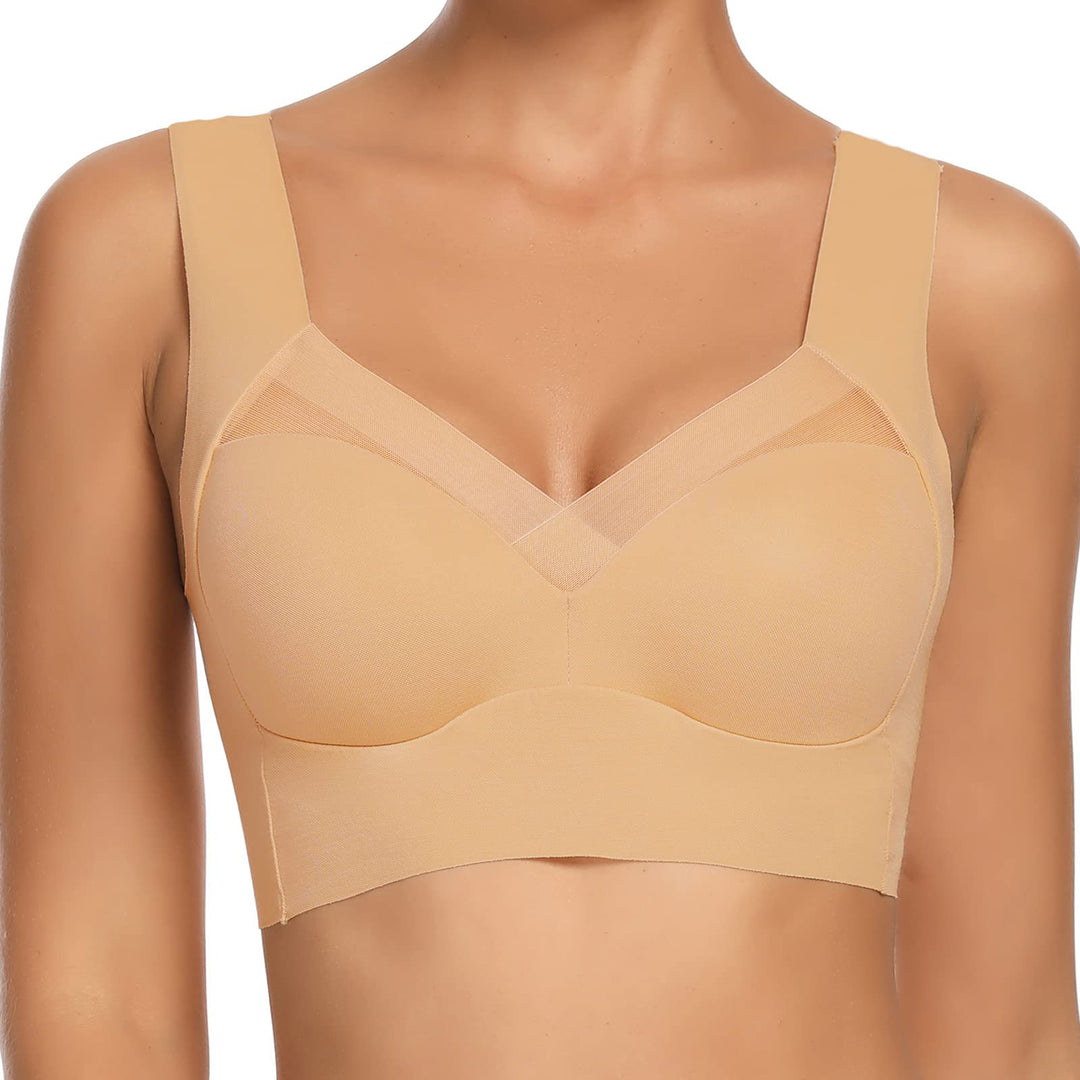 WOWENY BH Damen Ohne Bügel Schlaf Bustier Tops Spitze Bralette Bügelloser Klassischer T Shirt BH Sch