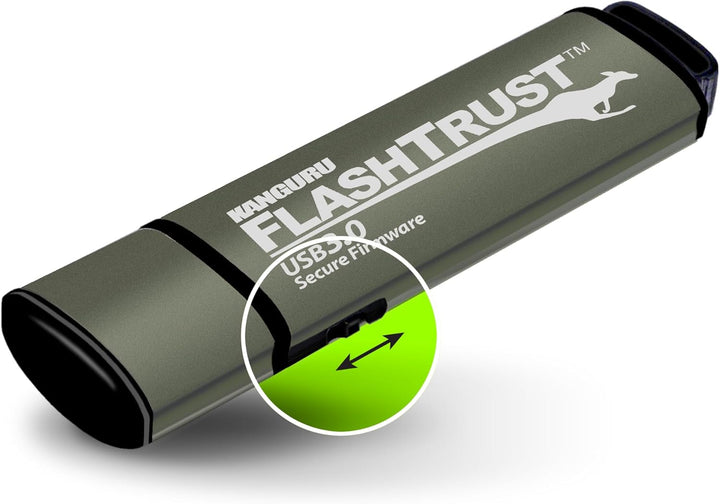 Kanguru Flash Trust USB-Stick (USB 3.0, 32 GB, Schwarz), 32 gb