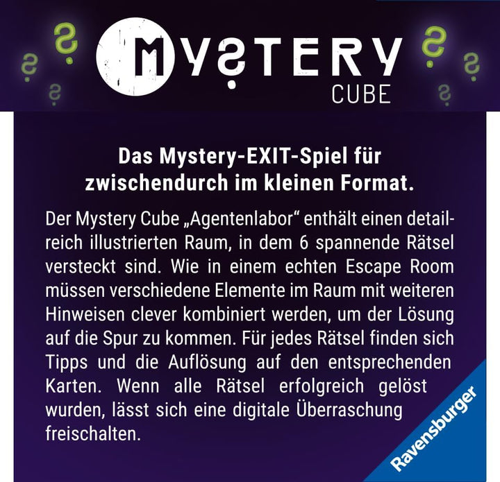 Ravensburger 20227 - Mystery Cube - Das Agentenlabor - Für Rätsel-Begeisterte ab 10 Jahren, White