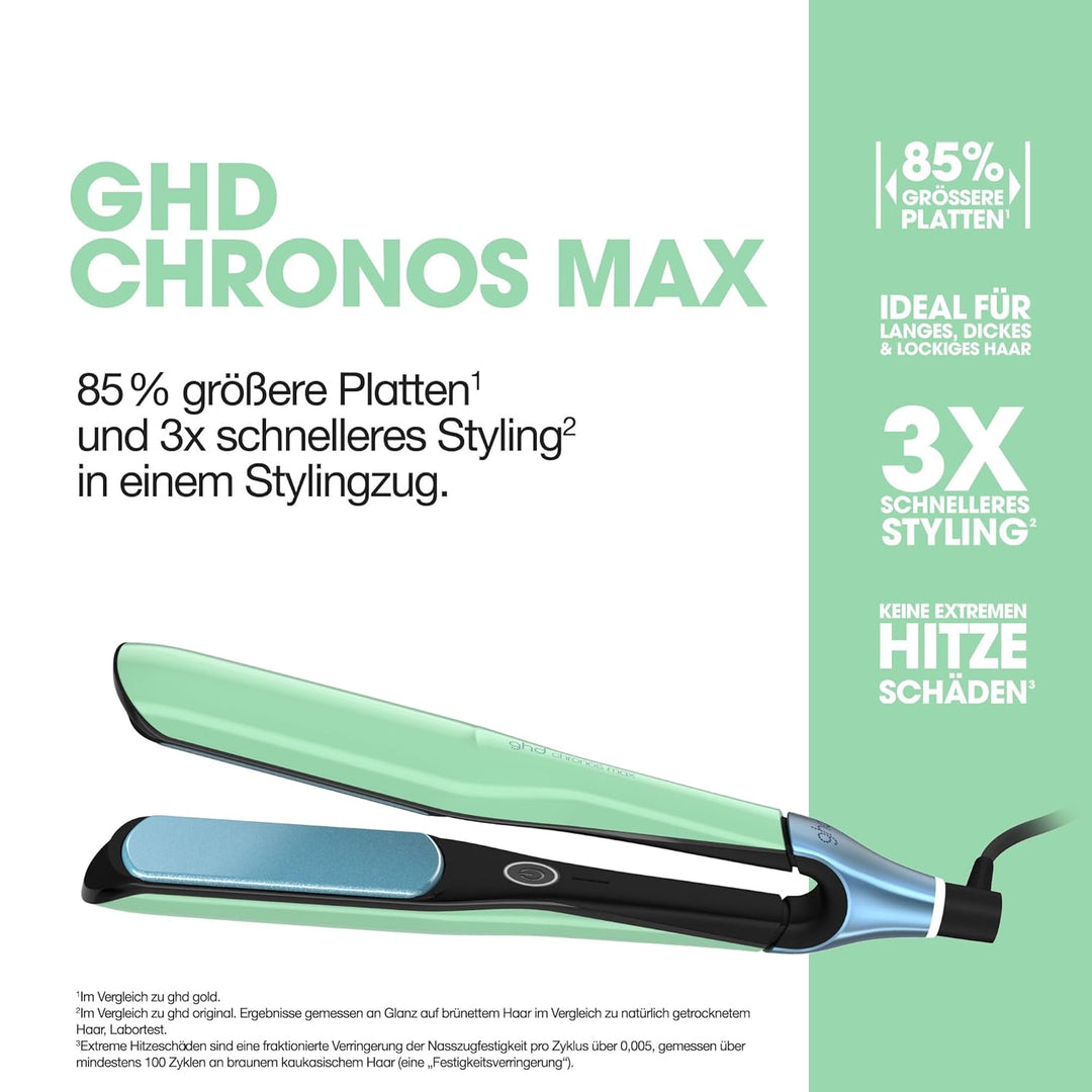 ghd chronos max Breites Glätteisen: Ideal für dickes, langes & lockiges Haar, smarter Styler, 85% gr