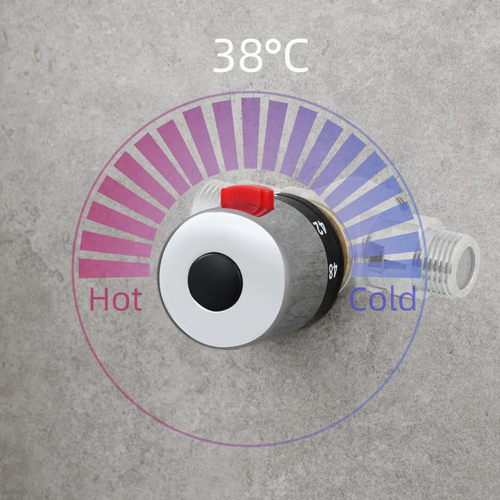 CIENCIA Thermostatventil 1/2 zoll 3 Wege Ventil Thermostat Messing Duschthermostat Brausethermostat