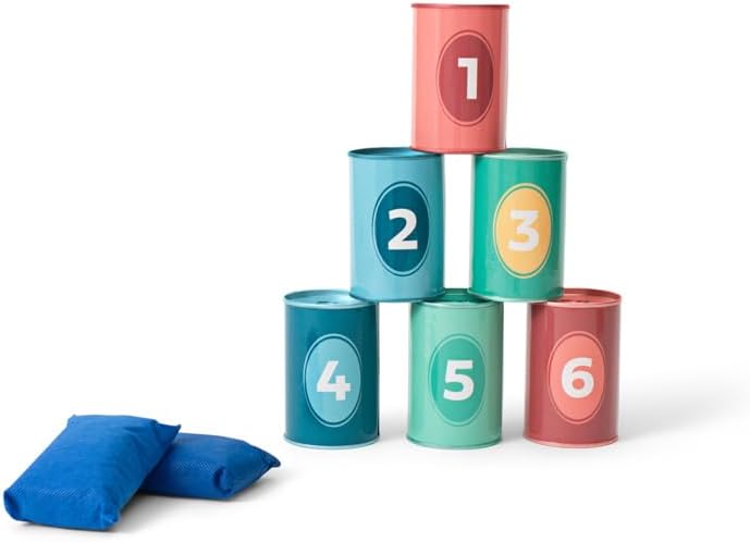 BS Toys Dosenwerfen - Spielzeug für Draussen/Outdoor - ab 3 Jahre - Wurfspiel für Kinder - Kinderspi