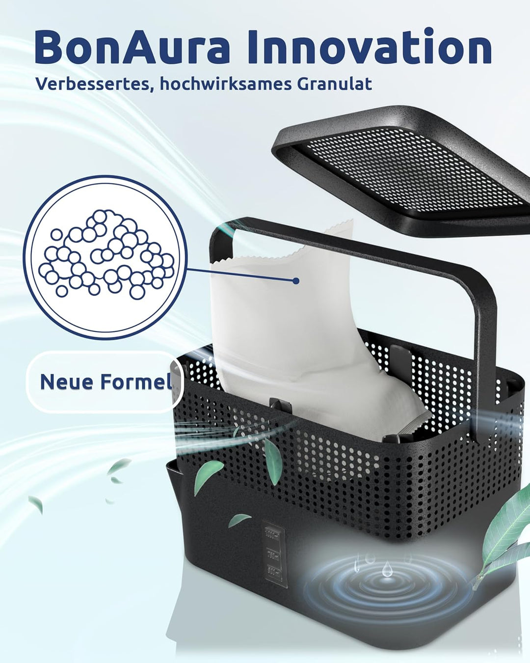 BonAura® AirOne Max Luftentfeuchter Nachfüllpack I 6er Set 980g Luftentfeuchter Granulat I Entfeucht