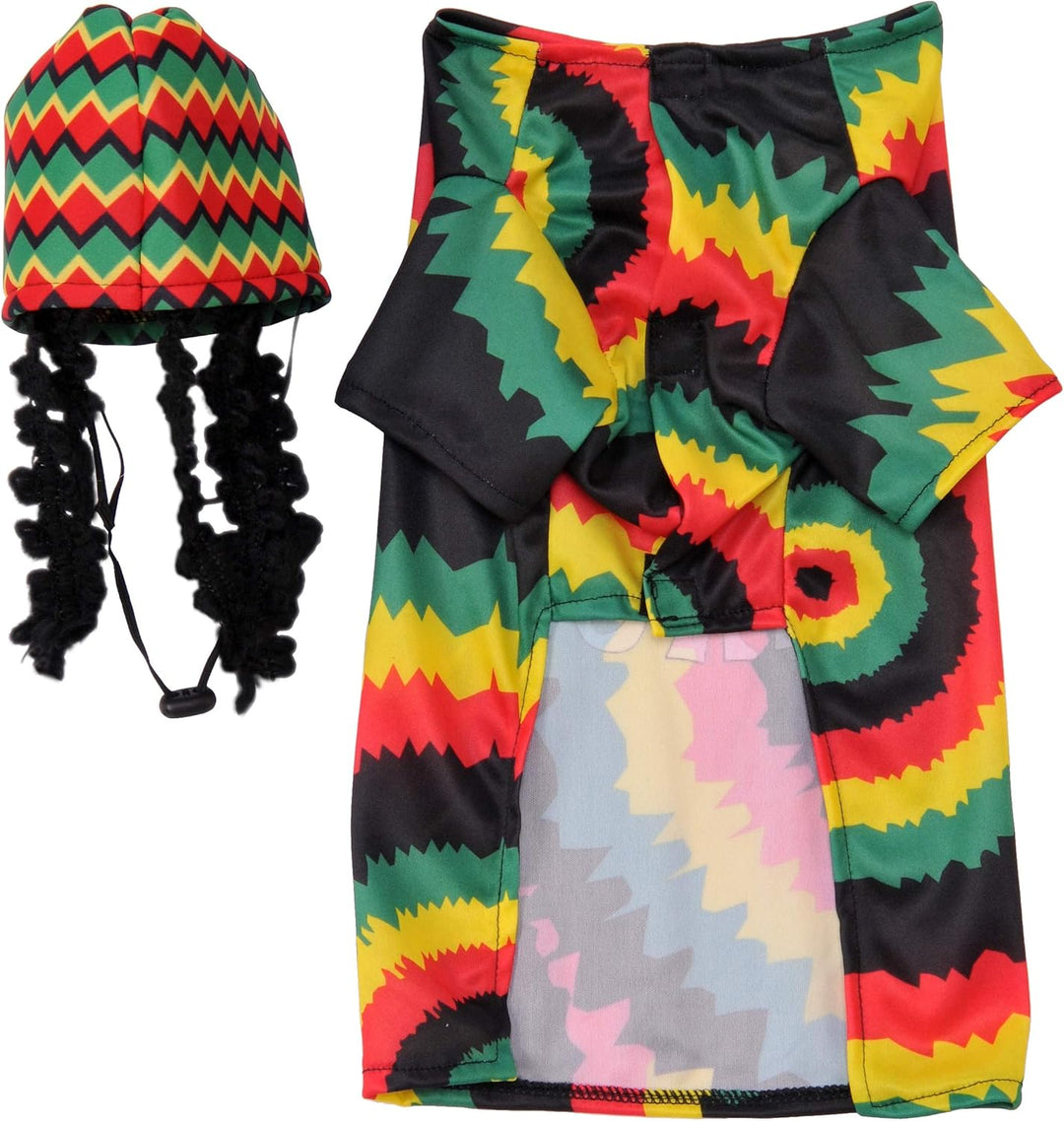 Rubies Rastafarian Haustierkostüm für Hunde oder Katzen, Grösse M Medium (Pack of 1), Medium (Pack o