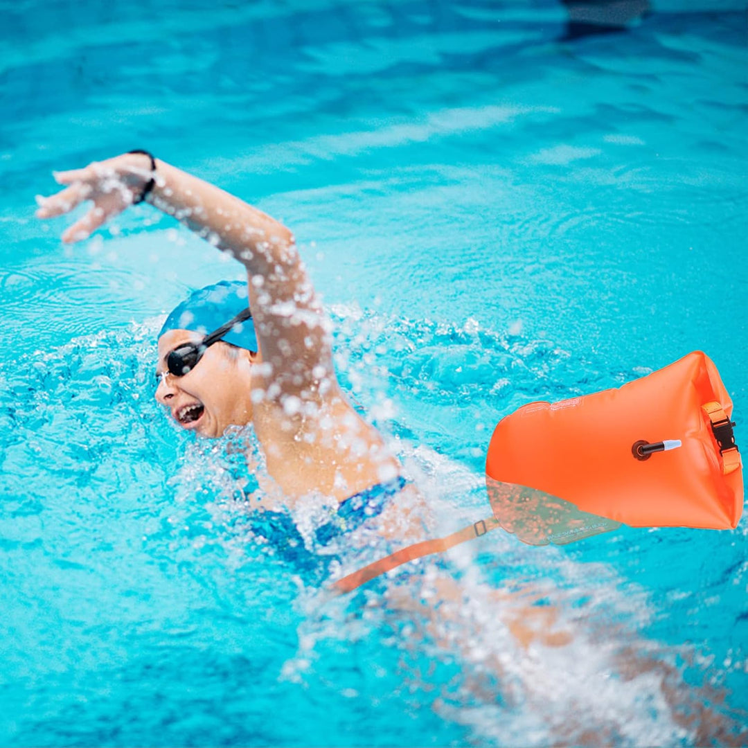 Schwimmboje,20L Trockensack Boje Schwimmen Aufblasbare mit Wasserdichter Handytasche,Swimming Buoy f