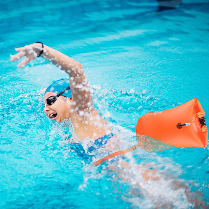 Schwimmboje,20L Trockensack Boje Schwimmen Aufblasbare mit Wasserdichter Handytasche,Swimming Buoy f