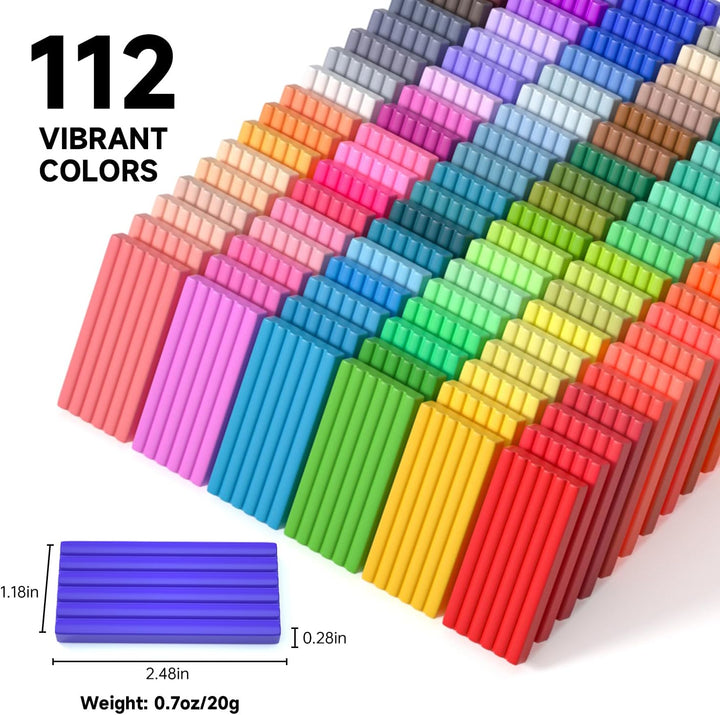 Shuttle Art Polymer Clay Set, 112 Knete Set, Modelliermasse ofenhärtend, Ton mit 112 Farben Backknet