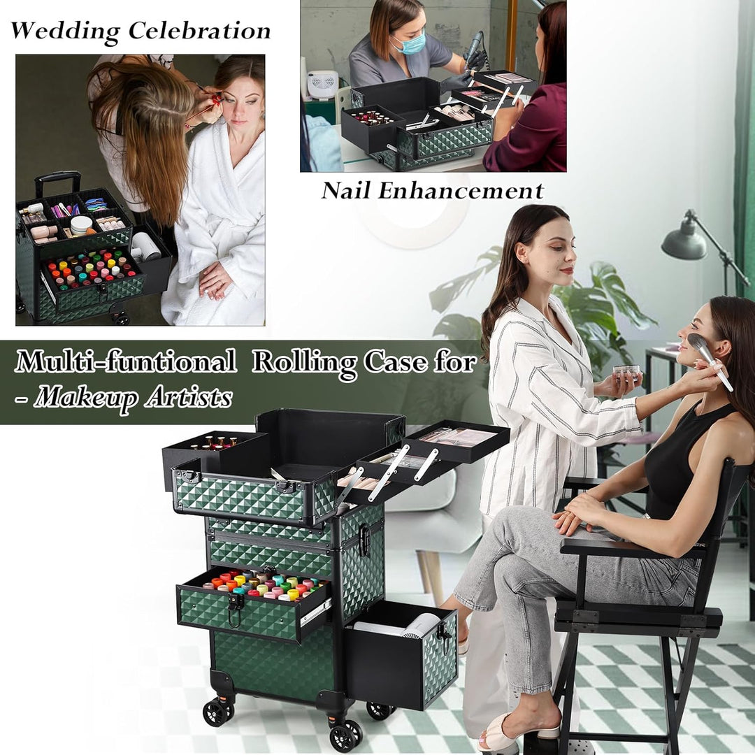 Kosmetik Trolley mit Schubladen Professioneller Kosmetikkoffer Nagelkoffer Make up Koffer Schminkkof