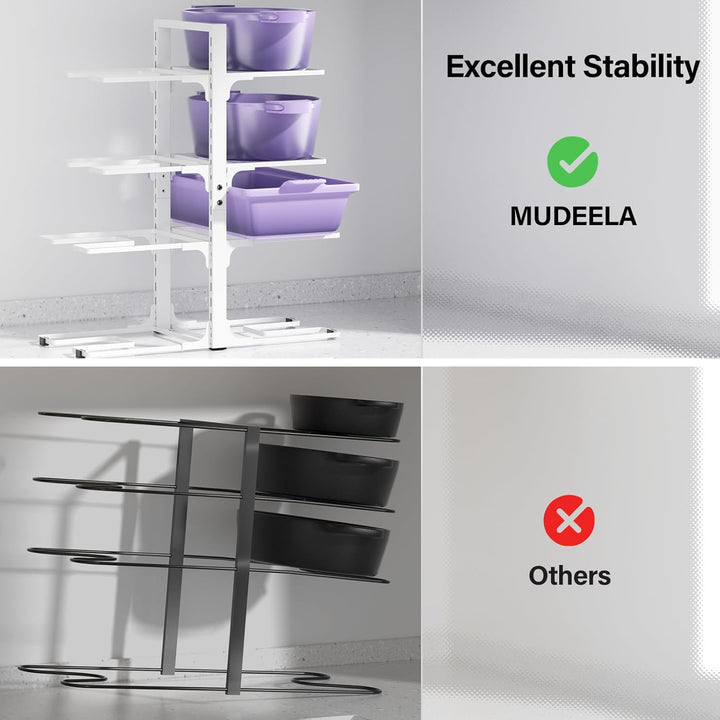 MUDEELA Topf- und Pfannen-Organizer unter dem Schrank – 53,3 cm Höhe, robuster & verstellbarer Topfd
