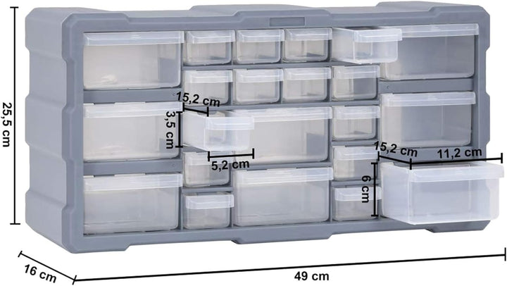 Tidyard Multi Schubladen Organizer mit 22 Schubladen Sortimentskasten Kleinteilemagazin Aufbewahrung