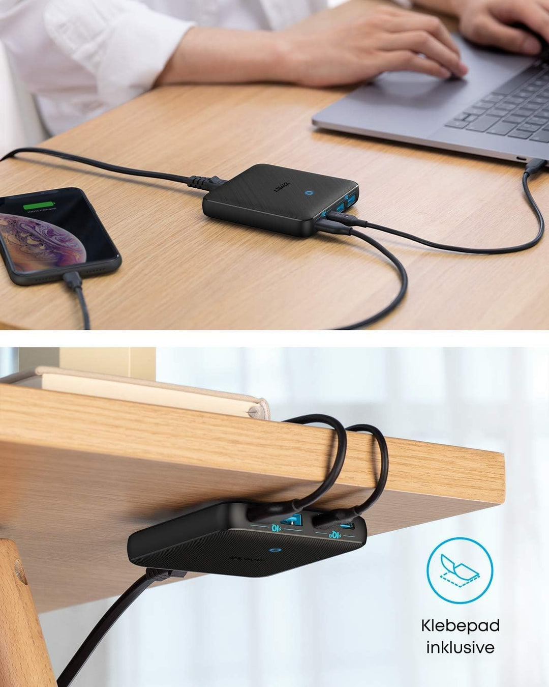 Anker USB-C Ladegerät, 543 (65W II) PIQ 3.0 & GaN 4-Port Netzteil, Dünnes Design, Zwei USB-C Anschlü