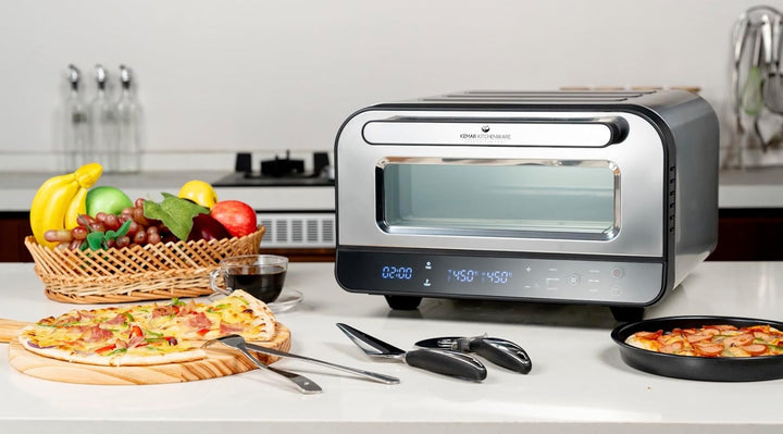 Pizzaofen mit Pizzaschaufel, Touch Display, bis 450°C