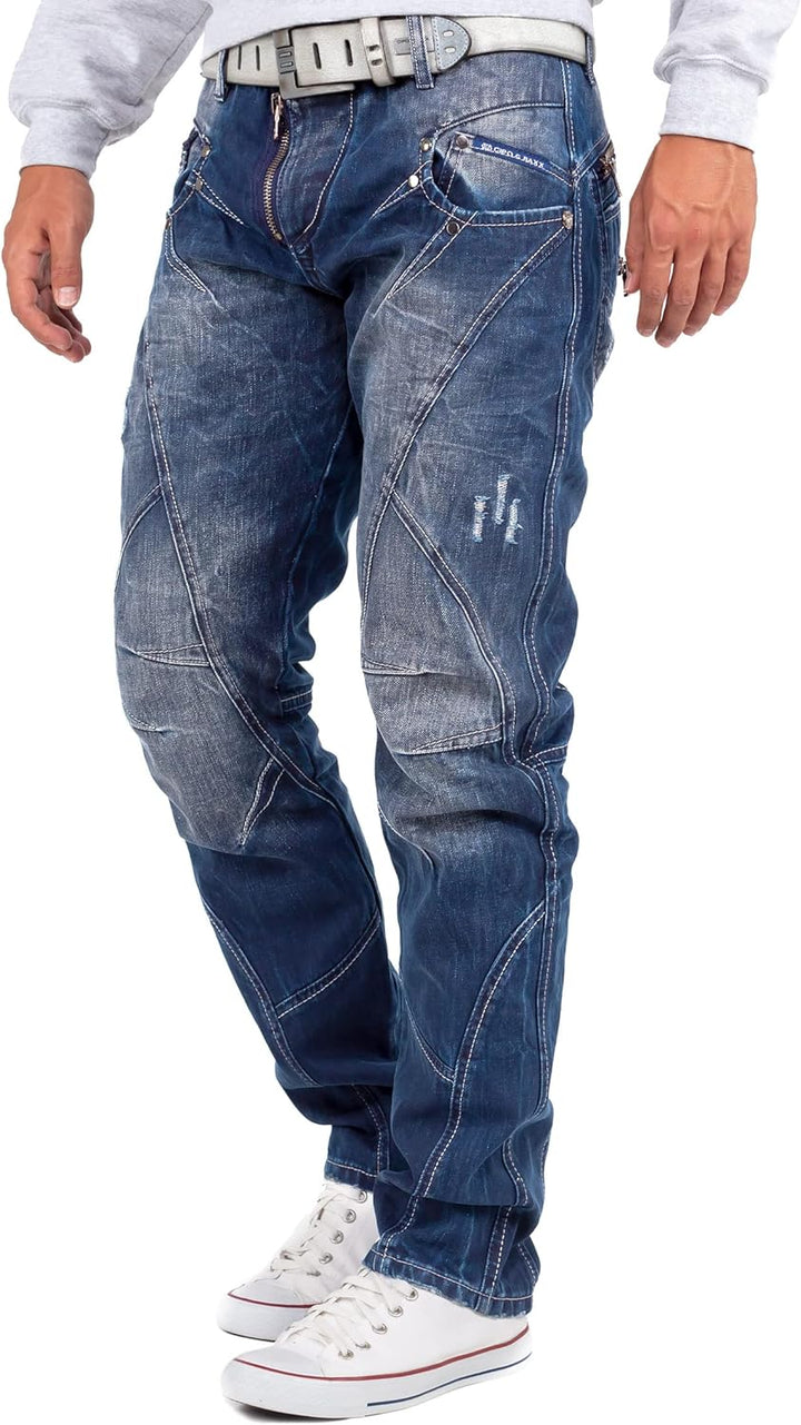 Cipo & Baxx Herren Jeans Regular Fit & Slim Fit – Stylische Denim für Männer mit Used Look, Reissver