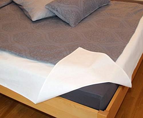allsaneo Premium Reiselaken extra leicht und weich 180x260 cm, weiss, Allergiker Milbenschutz, aller