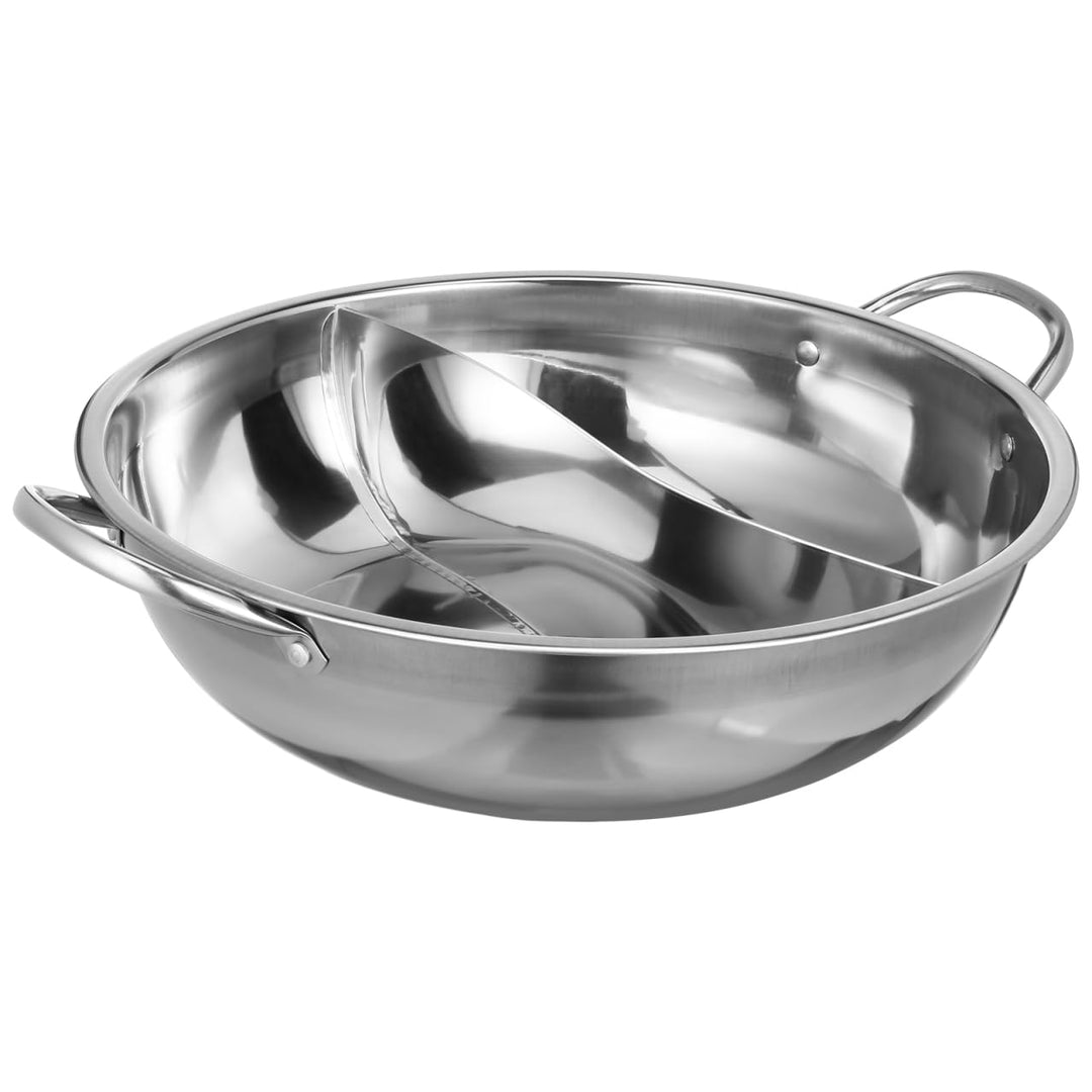 STOBAZA Hot Pot Mit Trennwand Edelstahl 32Cm Doppelseitiger Suppentopf Für Induktionsherd Und Gas Le