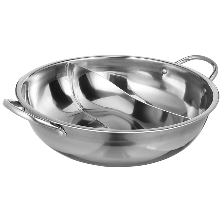 STOBAZA Hot Pot Mit Trennwand Edelstahl 32Cm Doppelseitiger Suppentopf Für Induktionsherd Und Gas Le