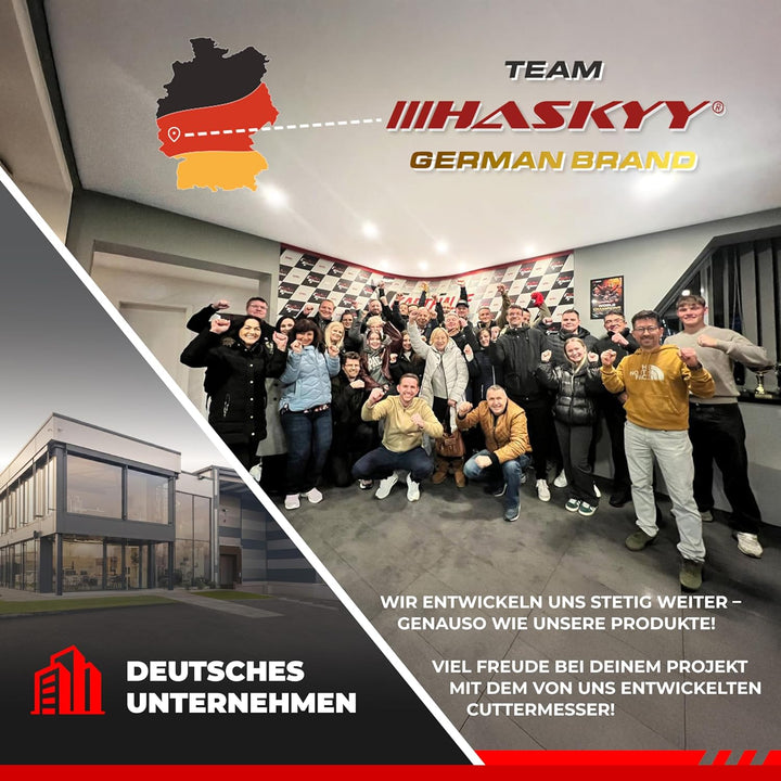 HASKYY Cuttermesser Teppichmesser Universal Professional Set 3 Stück inkl. 20 SK5-Hochkarbonstahl Kl