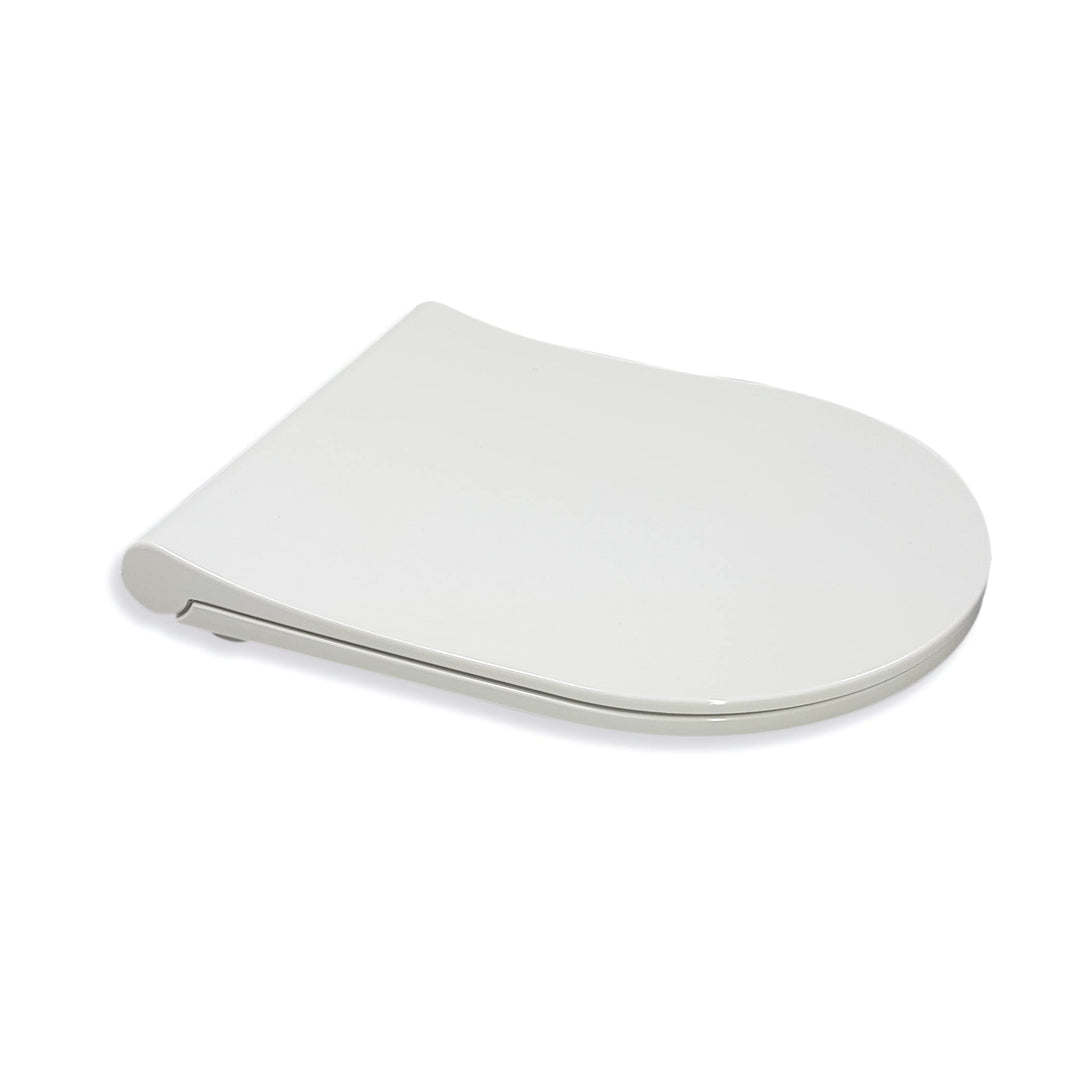 Aqua Bagno | Flacher Toilettendeckel & WC-Sitz mit Absenkautomatik, abnehmbarer Klodeckel D-Form, Un
