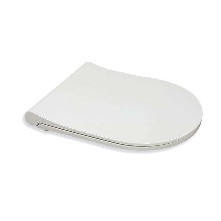Aqua Bagno | Flacher Toilettendeckel & WC-Sitz mit Absenkautomatik, abnehmbarer Klodeckel D-Form, Un