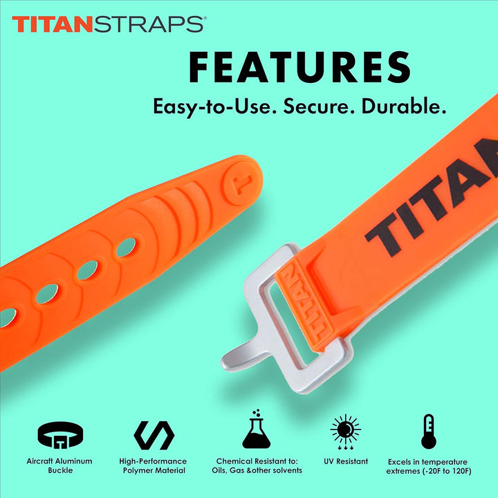 Titan Industrial Straps Sicherheitsgurt-Set zum Sichern von Splits, Lastenfahrrädern, Gartenschläuch