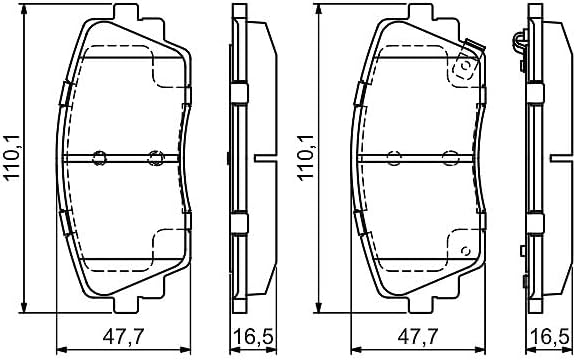 Bosch BP1683 Bremsbeläge - Vorderachse - ECE-R90 Zertifizierung - vier Bremsbeläge pro Set