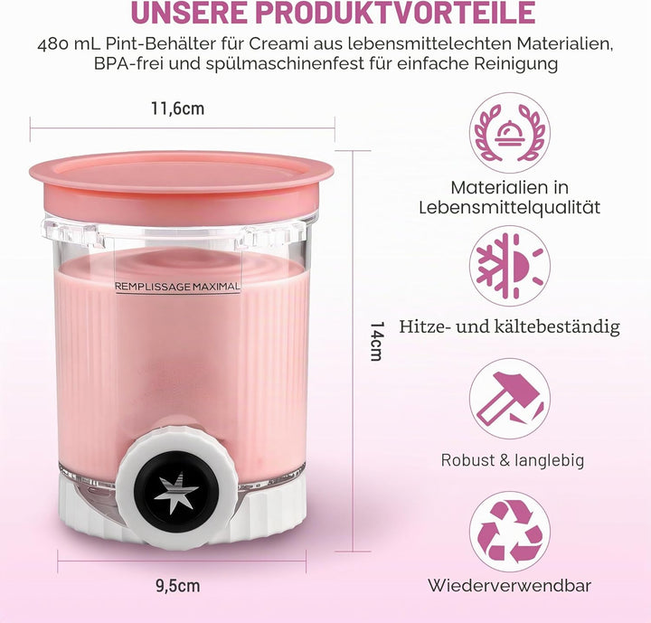 4 Stück für Ninja Creami Behälter - Zubehör für Modelle NC701EU/NC700, BPA-frei, Geschirrspülergeeig