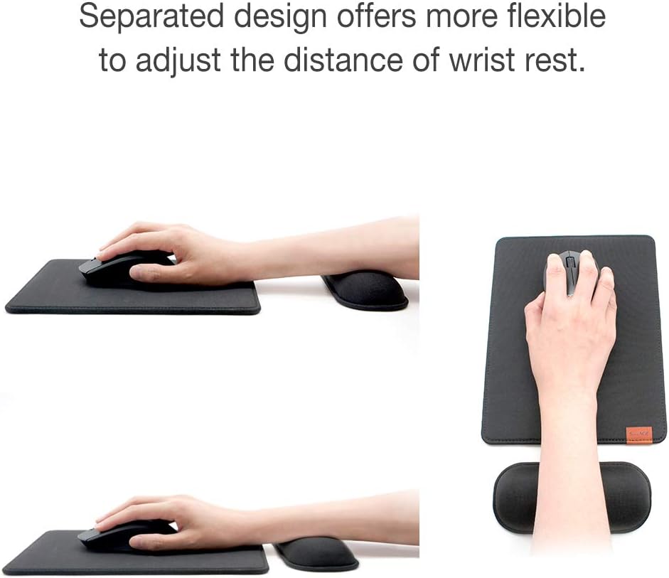 SenseAGE Mauspad mit Handauflage | 24x18 cm ergonomisches Mousepad Handgelenkauflage Set | Mausunter
