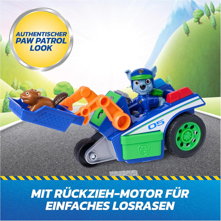PAW PATROL - Search &amp; Rescue: Rockys Rettungs-Fahrzeug, Fahrzeug mit Rückziehmotor, ca. 15 cm, inkl.