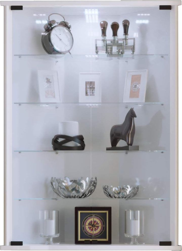 VCM Hängevitrine Wandvitrine Eckvitrine Glastür Vecko Weiss