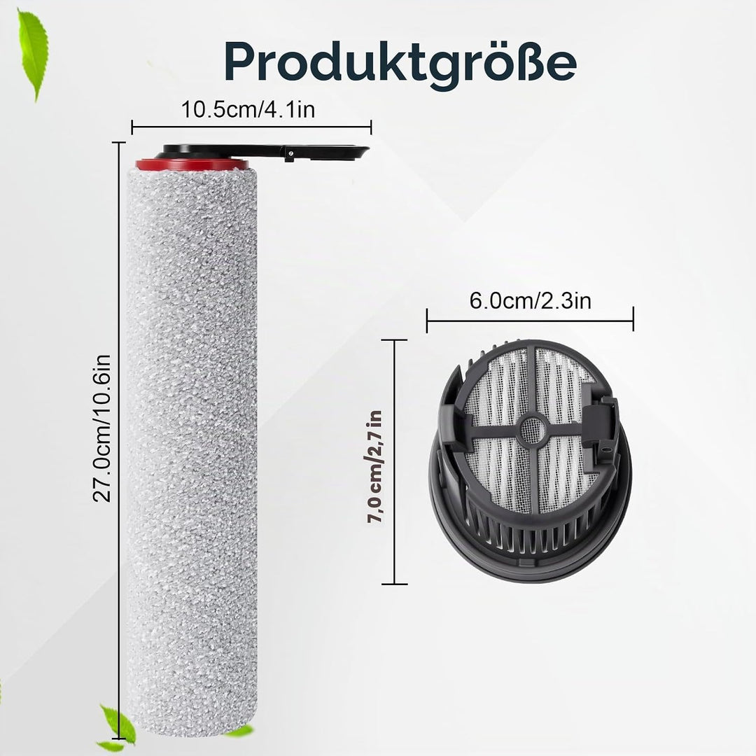 Bürstenrolle Filter Ersatzteile für Mova M50 Ultra / X4 Pro / X4 Plus Staubsauger Roboter, 2 Rollenb