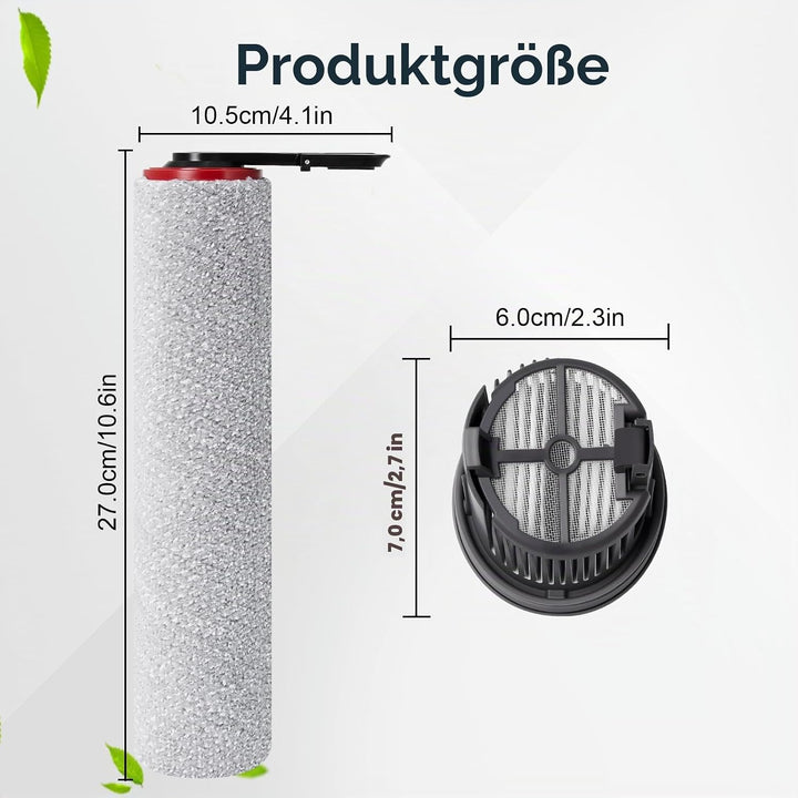 Bürstenrolle Filter Ersatzteile für Mova M50 Ultra / X4 Pro / X4 Plus Staubsauger Roboter, 2 Rollenb