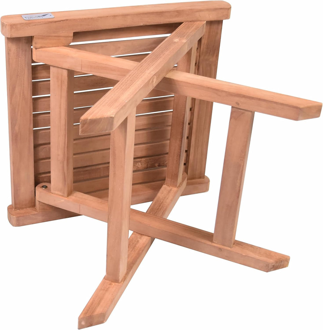 Divero klappbarer Bad-Hocker BACAN aus Teak Holz behandelt - Farbe: Braun