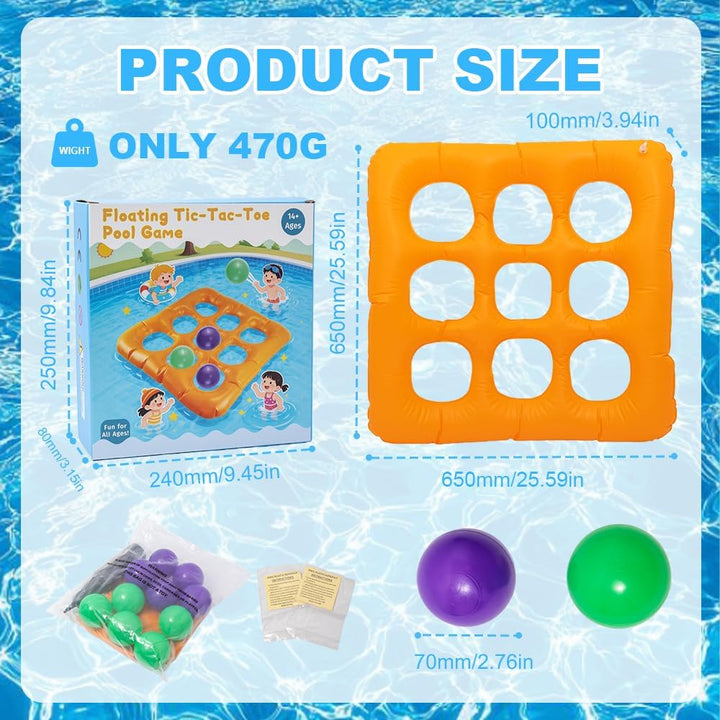 Aufblasbares Wasserspielzeug, Pool Spielzeug Tic Tac Toe, Wasserspielzeug Aufblasbar mit 10 Bällen,