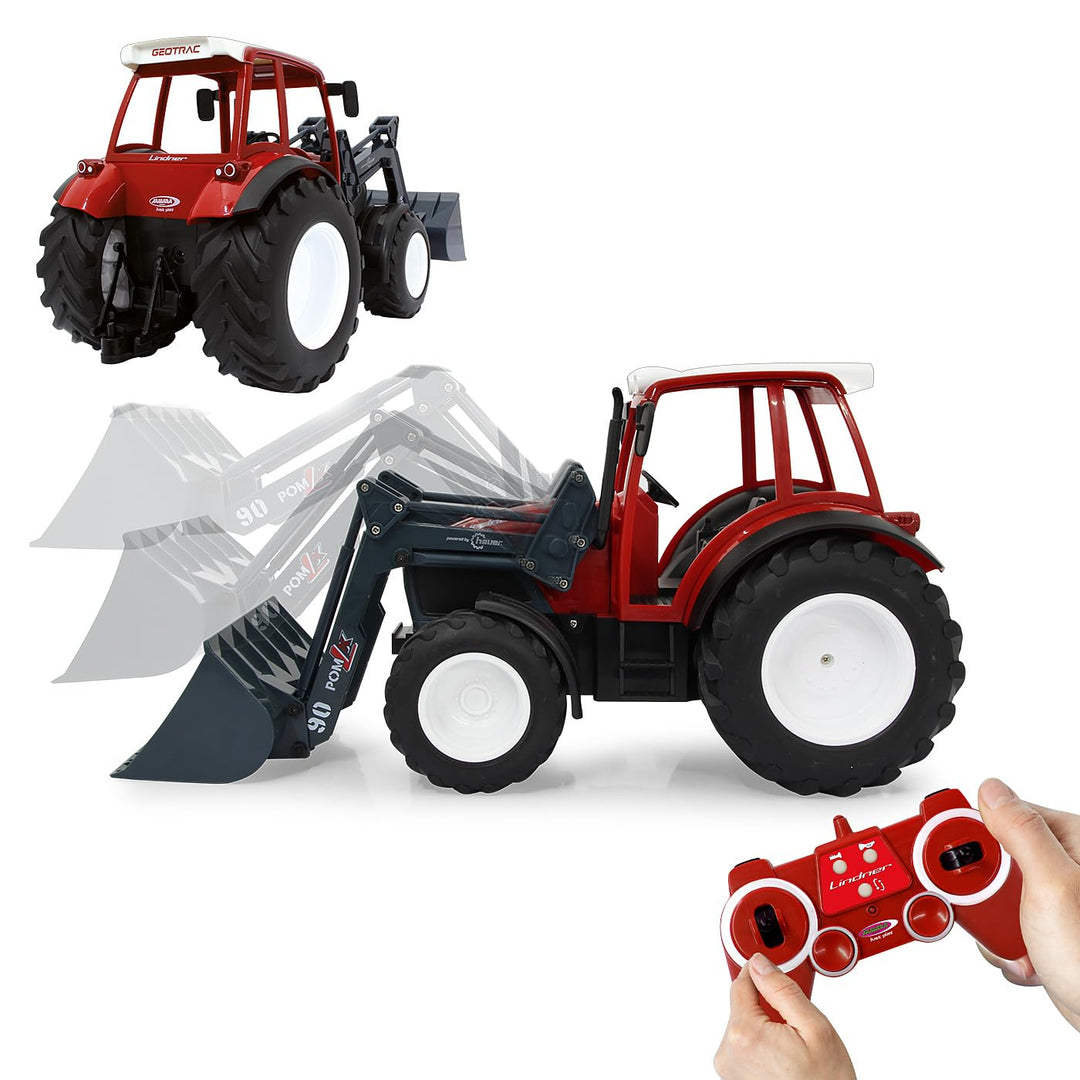 JAMARA 405050 - Lindner Geotrac mit Frontlader 1:16 2,4GHz - realistischer Motorsound (abschaltbar),