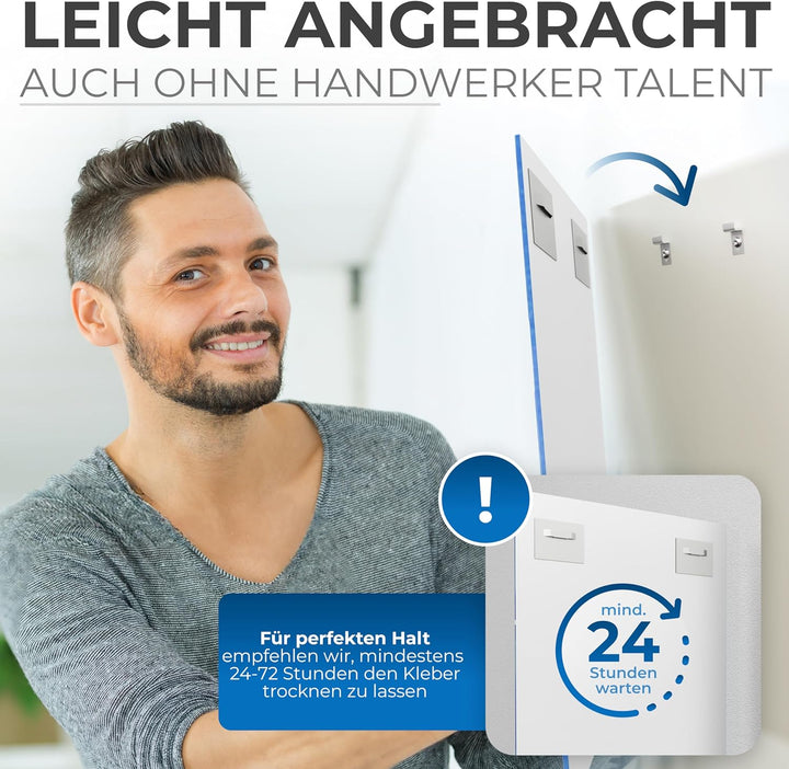 PEARWAY™ - Alu Dibond und Acrylglas Aufhängung - [10er Set] - extra starker 3M Kleber - bis zu 8kg -