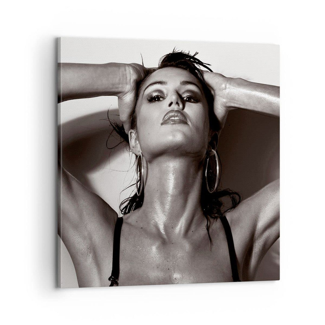 ARTTOR Bilder auf Leinwand Frau Eleganz Sommer nass Leinwandbild 60x60cm Wandbilder Dekoration Wohnz