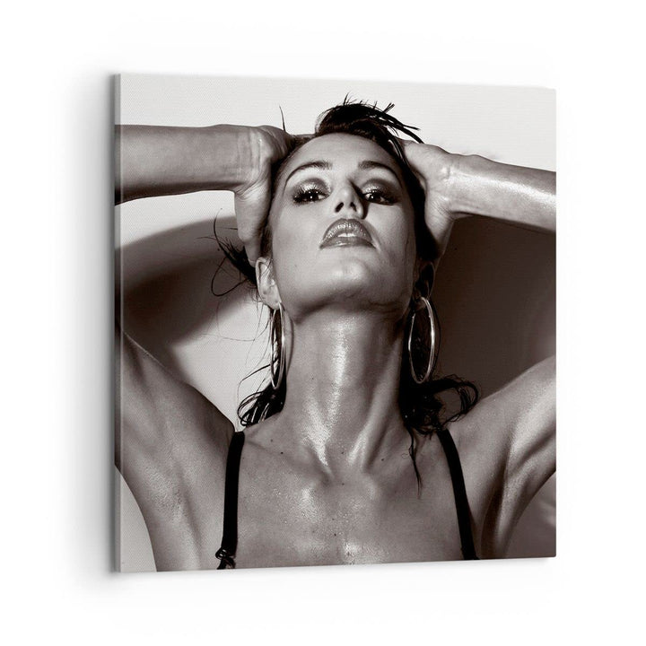 ARTTOR Bilder auf Leinwand Frau Eleganz Sommer nass Leinwandbild 60x60cm Wandbilder Dekoration Wohnz