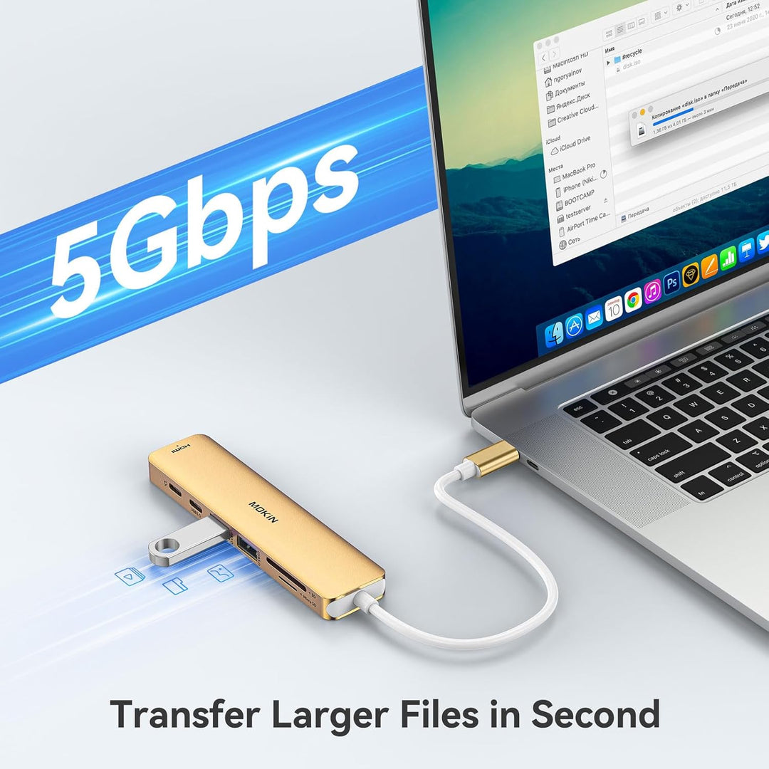 USB C Hub, USB C Multiport Adapter für MacBook Pro/Air, 7 in 1 MacBook Adapter USB C auf HDMI Hub, 2