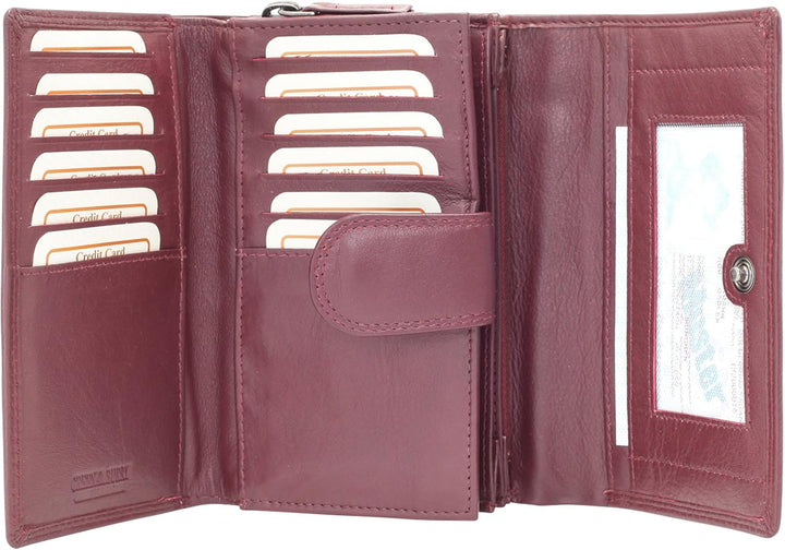 Greenburry Spongy Geldbörse Leder 15,5 cm Bordeaux, Bordeaux